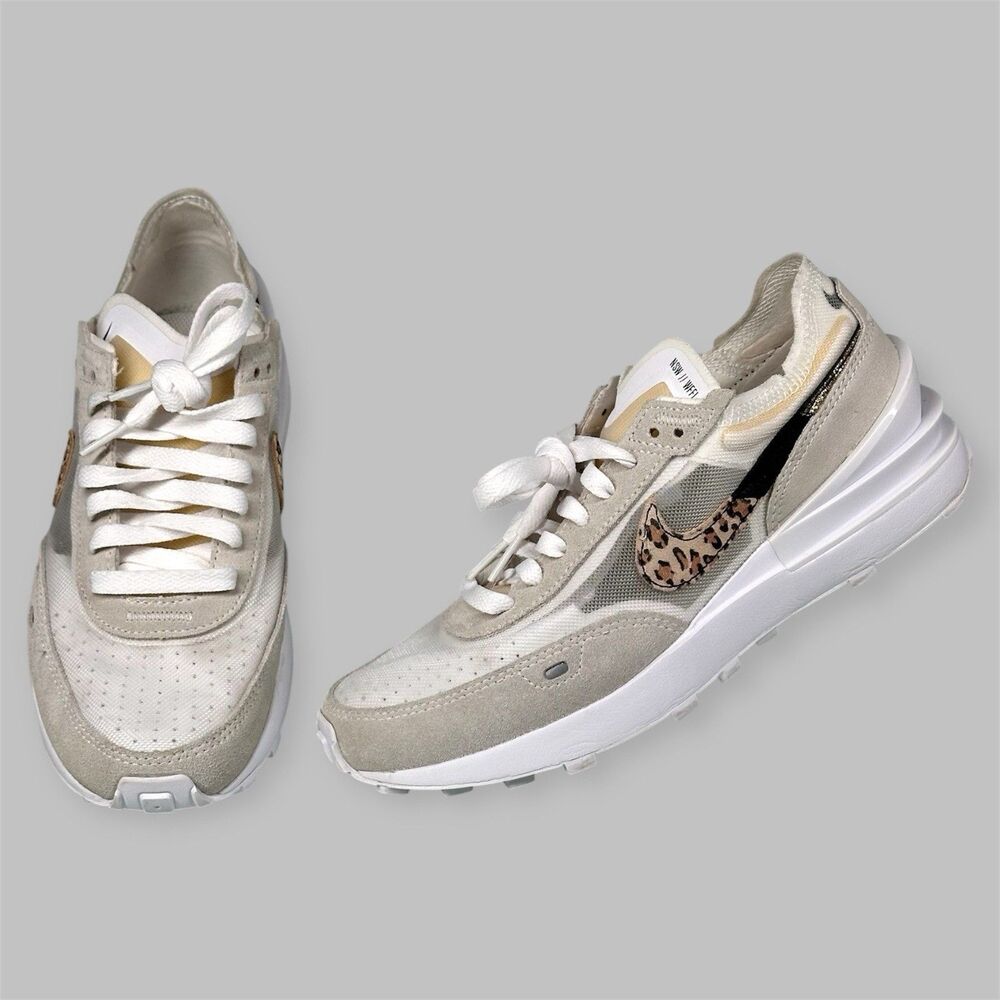 Nike Shoes Women’s Size 7.5 Waffle One SE Leopard White Sneakers DJ9776-100 - Picture 1 of 15